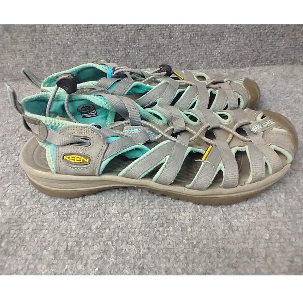 Keen Whisper Gray Aqua Waterproof Sport Sandals Womens 7 Closed Toe Hiking